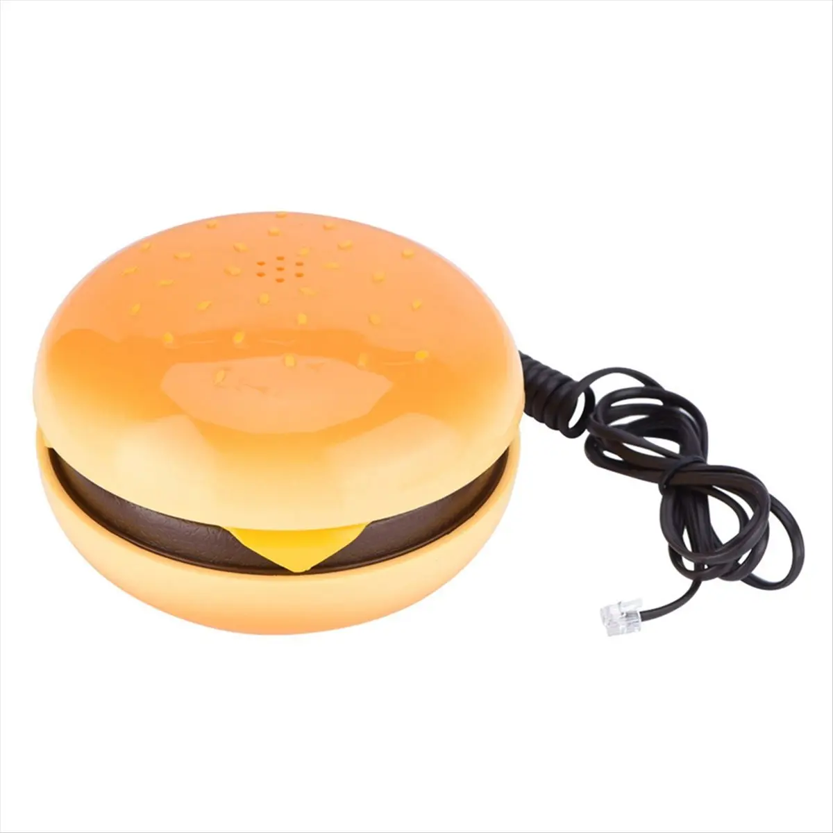 Silicone Emulational Hamburger Corded Landline Phone - Compact Household Telephone with Flip Open Answer Function, Close to Hang Up, Last Number Redial, Comfortable Operation for Home Decoration, Office Use