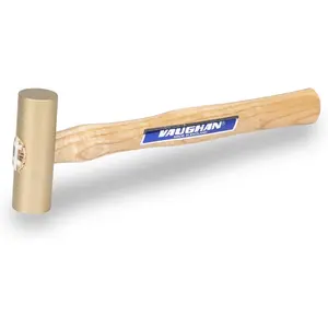 Brass Mallet, Non Non Marring 0.75 Lbs Head, Hickory Handle, BM100, VN59308