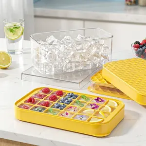 Silicone Ice Cube Tray Set with Storage Box, Food Grade Safe Material, Easy Demolding, Ideal for Home Use, Durable and Reusable
