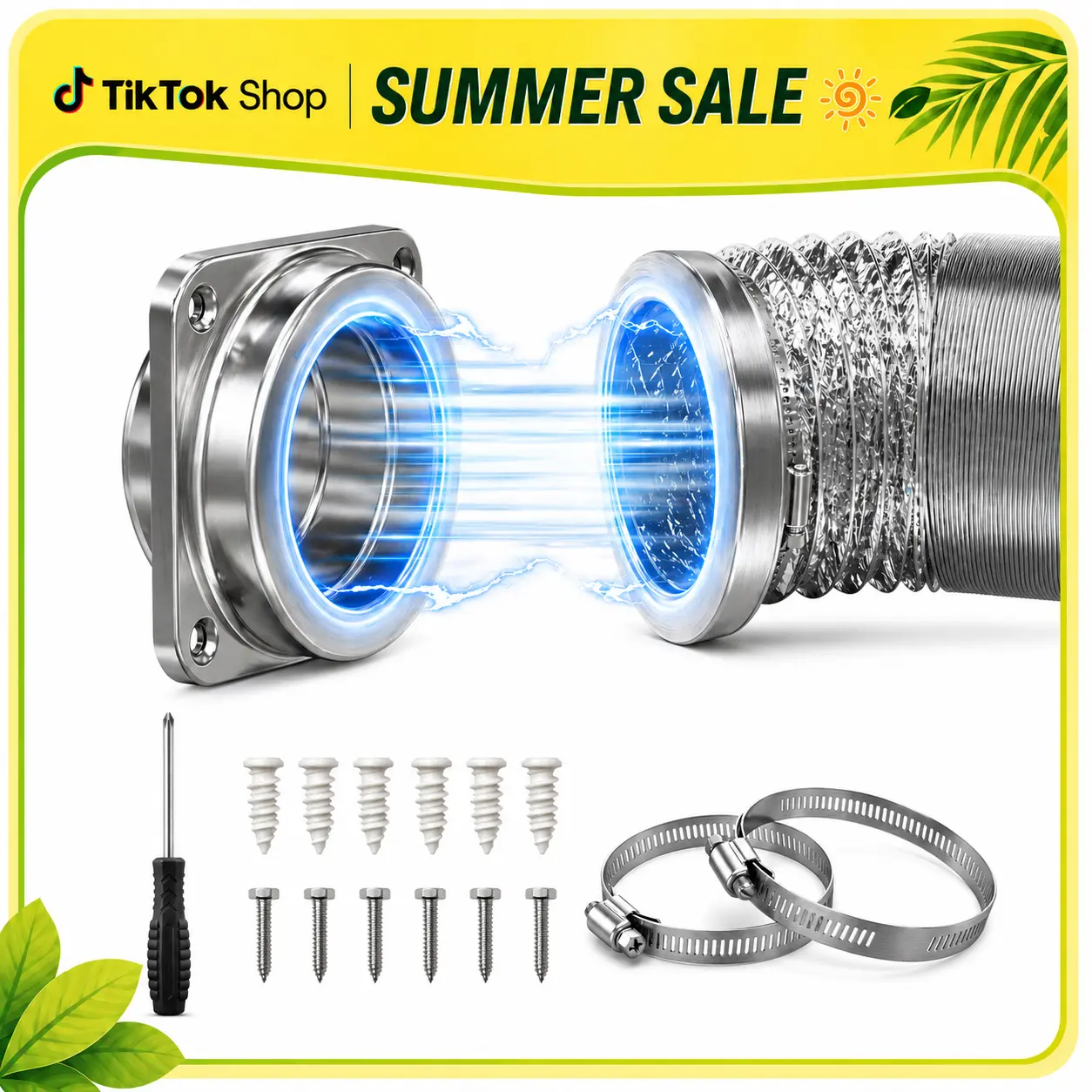Upgrade Stainless Steel Magnetic Dryer Vent Coupling Kit DV180 with Quick Connect & Airtight Seal Dryer Vent Hose, Magnetic Dryer Vent Coupling Kit #TikTokShopBackToSchool