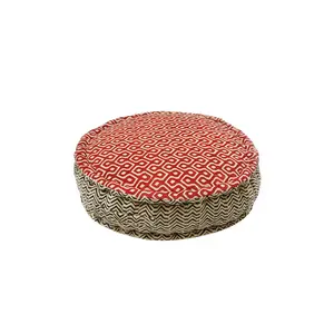 Verve Culture Meditation Cushion Round in Red & Yellow