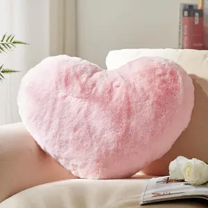 Heart Pillow, Pink Heart Pillows for Valentine's Day, Love Pillow Gifts, 14X17 Inch Large Heart Pillows, Faux Fur Coquette Room Throw Pillows, Living, Bedroom
