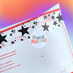 Plastic Tape - Black on Clear Stardust