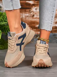 Women's Casual Versatile Sports Shoes, Trendy Canvas Running Sneakers, Fashionable Instagram Influencer Style, Comfortable and Stylish