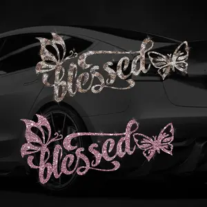 Shimmering Butterfly Letter Universal Car Sticker, Self-Adhesive No Residue, Easy Installation, Suitable for Cars Trucks Motorcycles Glass Windows Laptops, Car Decals