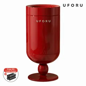 UFORU Luxury Wine Glass-Shaped Trash Can 15L/20L Includes 60 Trash Bags Medieval-Style Dual-Bin Trash Can Stainless Steel and ABS/PP Construction Living Room Home Decor#SummerWins#DFYD
