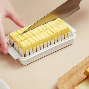 1pc Butter Cutting Storage Box with Lid, Refrigerator Cheese & Baking Knife Block Cutter, Keeps Food Fresh, Food Preservation, Ideal for Kitchen Use