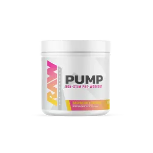 RAW NUTRITION Pump Non-Stim Pre-Workout Powder - Stimulant-Free Fitness Supplement with L-Citrulline, Nitrosigine, Agmatine, Blood Pressure Control Support, Nitric Oxide Booster for Muscle Fullness, Vascularity - 40 Servings, Fitness Supplements