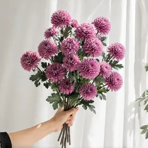 Artificial Purple Hydrangea Bouquet with Flexible Stems, Flower-Shaped Colorful Artificial Flowers for Home Decor, Vase Arrangements, Flower-Shaped Artificial Flowers