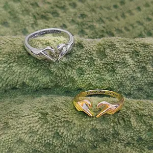 Adjustable Hand Heart Ring for Women & Men, Engraved Love Heart Ring - I Love You Forever, Promise Ring, Perfect Gift for Couple,Friend,Family