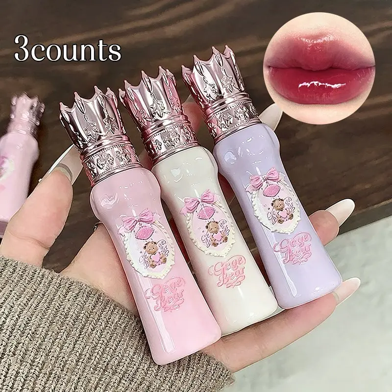 Three-Pack Cute Bear Velvet Matte Liquid Lipstick, Longwear Lip Stain, Long-Lasting Lip Mud with Silky Finish, Comfortable Wear Lip Gloss, Lipstick Lipgloss for All-Day Color, Lip Products Makeup, Makeup, Cosmetic