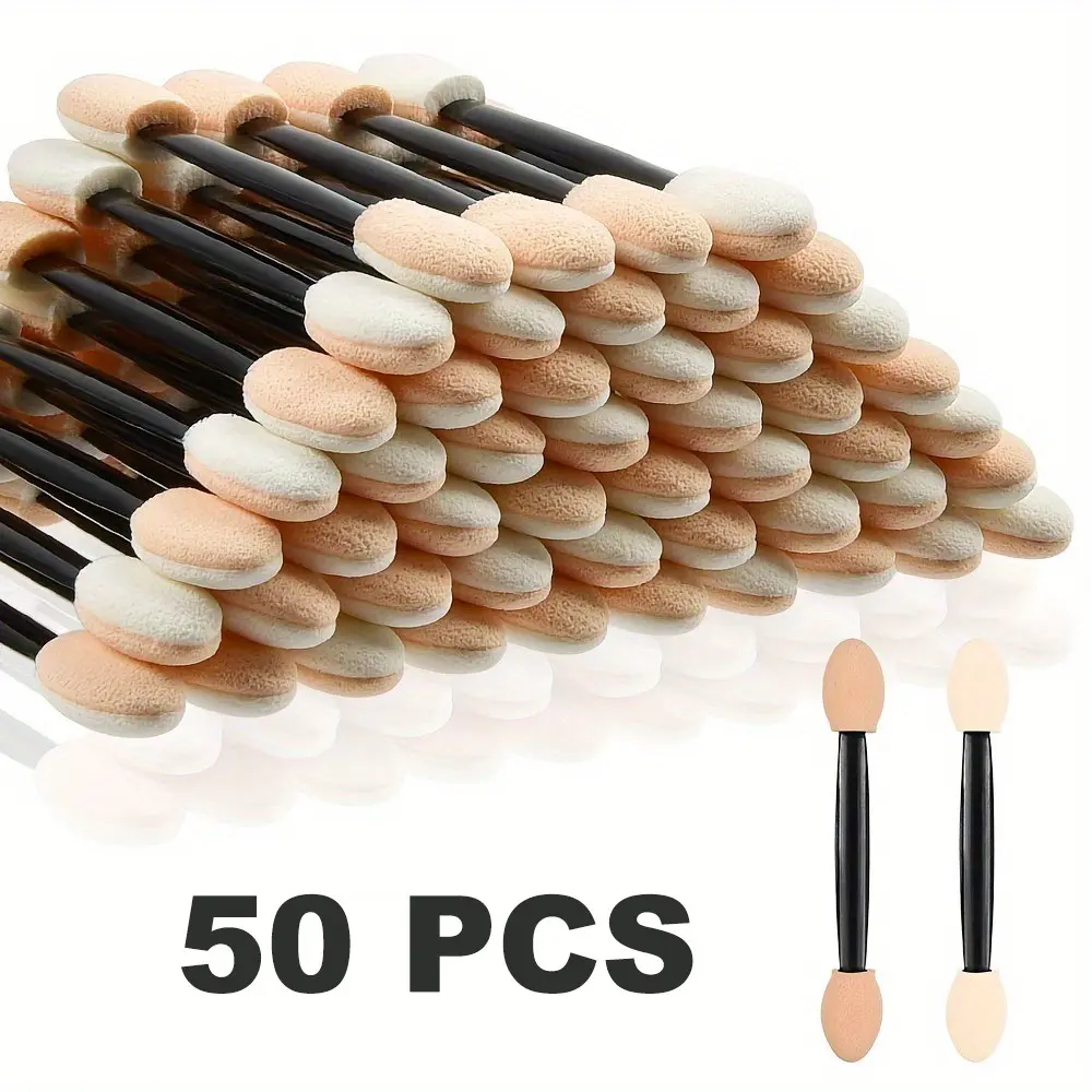 50pcs Eyeshadow Brush Set, Short Sponge Applicators for Smooth Makeup Application, Ideal for Beginners & Professionals, Soft Makeup Brushes, Cosmetic Brush Set, Brush Kit