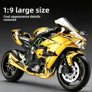 1:9 scale Kawasaki H2R aluminum alloy motorcycle model mock-up die-cast motorcycle, with gentle sounds and paint effects, suitable for home decoration, collectors, tabletop ornaments, and a birthday gift for boys.