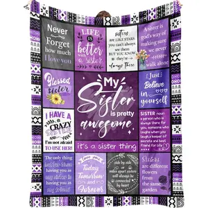 Sister Gifts Blanket, Sister Gifts from Sister, Happy Birthday Gifts for Sister, Soft Comfortable Flannel Sister Gifts for My Dear Sister on Mother's Day - Sister Throw Blanket