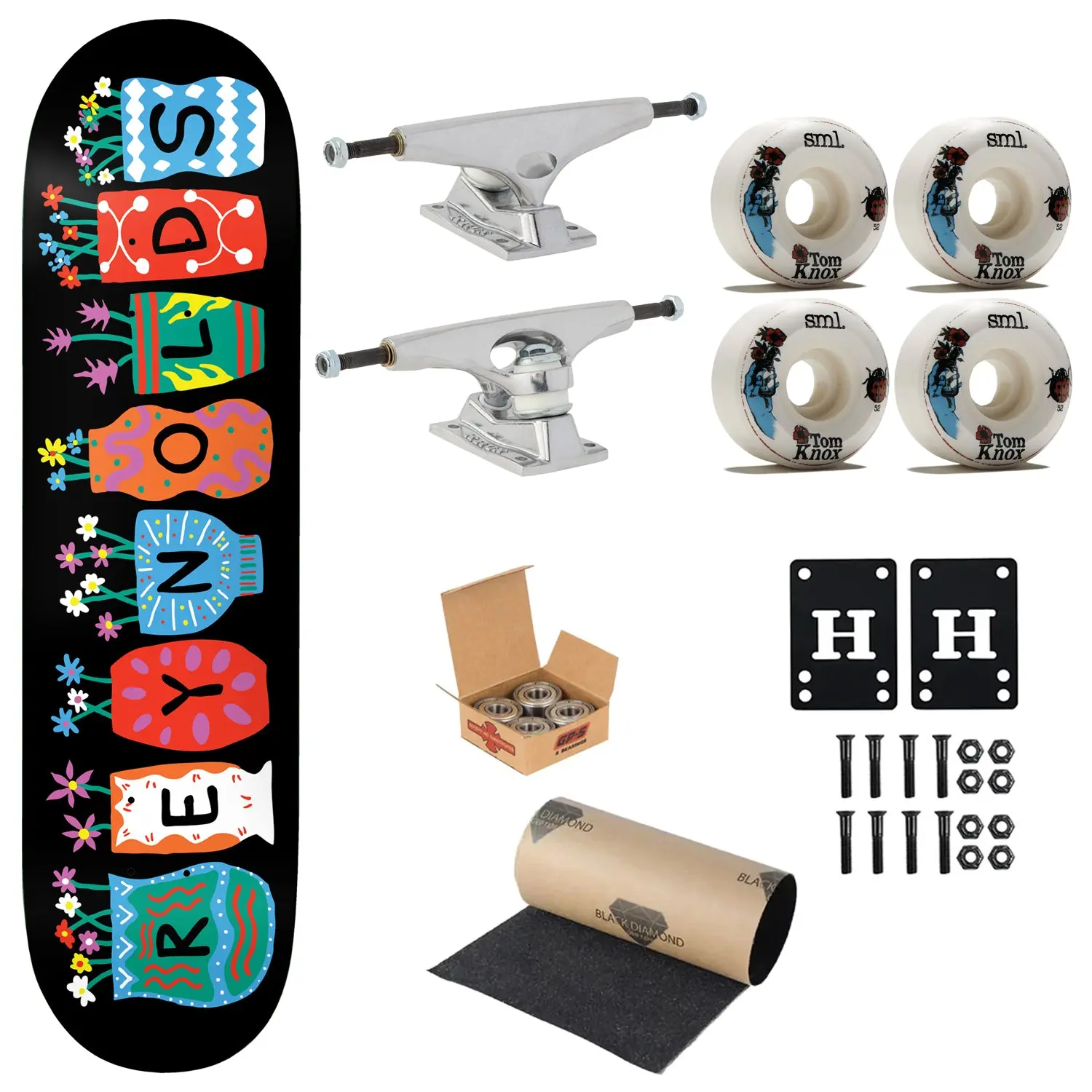 Baker Premium Complete Skateboard Reynolds Pots and Flowers 8.5" Ft. Krux/SML/Independent