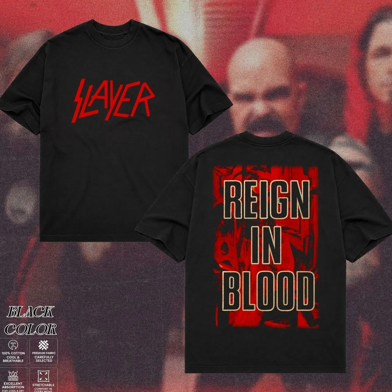 Slayer Band Tour T-Shirt, Old School Thrash Metal Graphic Tee, Hellfire Skull Heavy Metal Shirt, Dark Occult Rebellion Aesthetic Tee, Distressed 80s Speed Metal Graphic T-Shirt, Gift for Metalheads, Unisex Rock Shirt for Men & Women 6GU