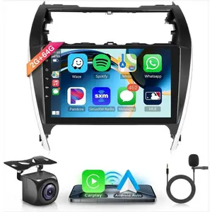 Car Radio Stereo for Toyota Camry 2012 2013 2014, 2G+64G Rimoody Carplay Android 13 10.1 inch Touch Screen GPS Navigation WiFi HiFi Bluetooth FM Radio Mirror Link Head Unit + AHD Backup Camera