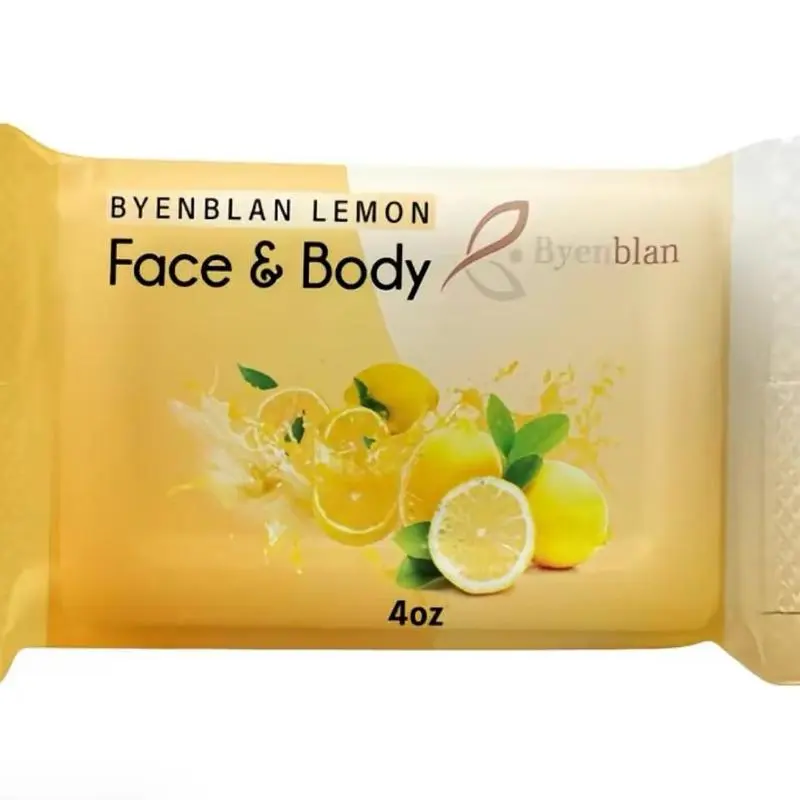 Byenblan Lemon Soap 4oz Daily Glow Gentle Facial Cleanse for Acne Eczema Anti-Inflammatory Antioxidant Properties Exfoliating Smoother Skin