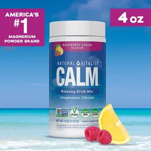 CALM 4 oz Relaxing Drink Mix - Raspberry Lemon Flavor - Magnesium Citrate Supplement -  4 oz (113 g) - 28 servings