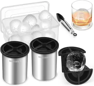 Skull Ice for the Bold  – 2 Crystal Clear Molds for Whiskey & More #ChillInStyle #CoolDrinks