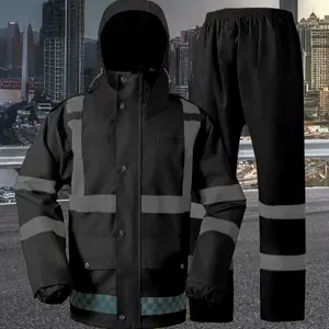 Men's Raincoat Set, Detachable Hat, Wear-Resistant Thick Dual-Layer Inner Lining, Outdoor Fishing & Workwear, Multiple Colors Available, Waterproof Raincoat, Rain Suit