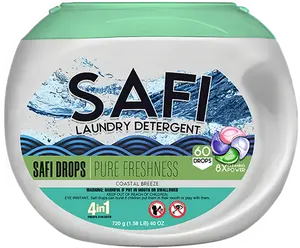 Safi 4-in-1 Laundry Detergent Drops — Coastal Breeze, 60 Count $19.99 (about 33¢ per load)