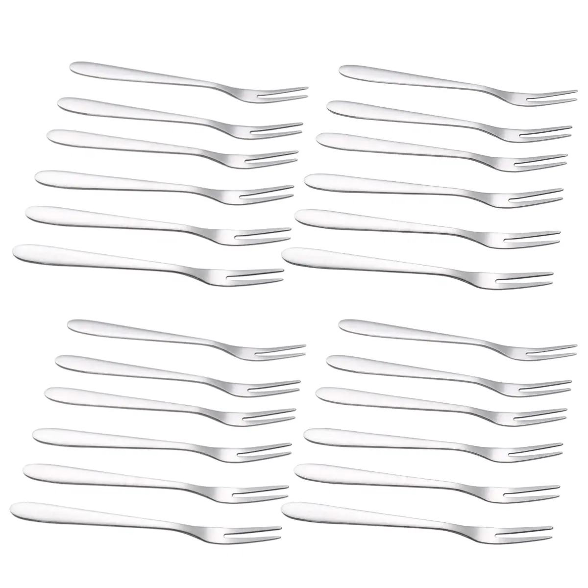 24pcs Quality Stainless Steel Forks Gift Set - Mirror-Polished Silver Metal Forks for Olives, Antipasti, Dessert