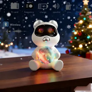 Bear-Shaped Bluetooth Speaker 2.0 Channel Stereo Sound with 1200mAh Battery Perfect for Desks & Children's Rooms Christmas Gift Choice