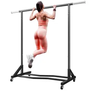 [RaybeeBrandyDay] Clothing Rack Heavy Duty 77" W Clothes Rack Clothing Racks for Hanging Clothes Rolling Clothes Rack with Wheels Commercial Garment Rack Metal Clothing Rack