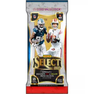 ONE PACK OF 2023 Panini Select Football Jumbo Value Pack 15 Cards ( Red & Yellow Prizm Die-Cuts)