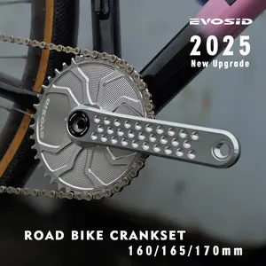 Evosid Road Bike Hollow Lightweight Integrated Crankset, Folding bike Aluminum Alloy, 3 Bolt Direct Mount, Bicycle Parts   160/165/170mm Road Bike Crankset Ultralight SR 3Nails Direct Mount CNC Hollow Tech Crank 24mm Axis