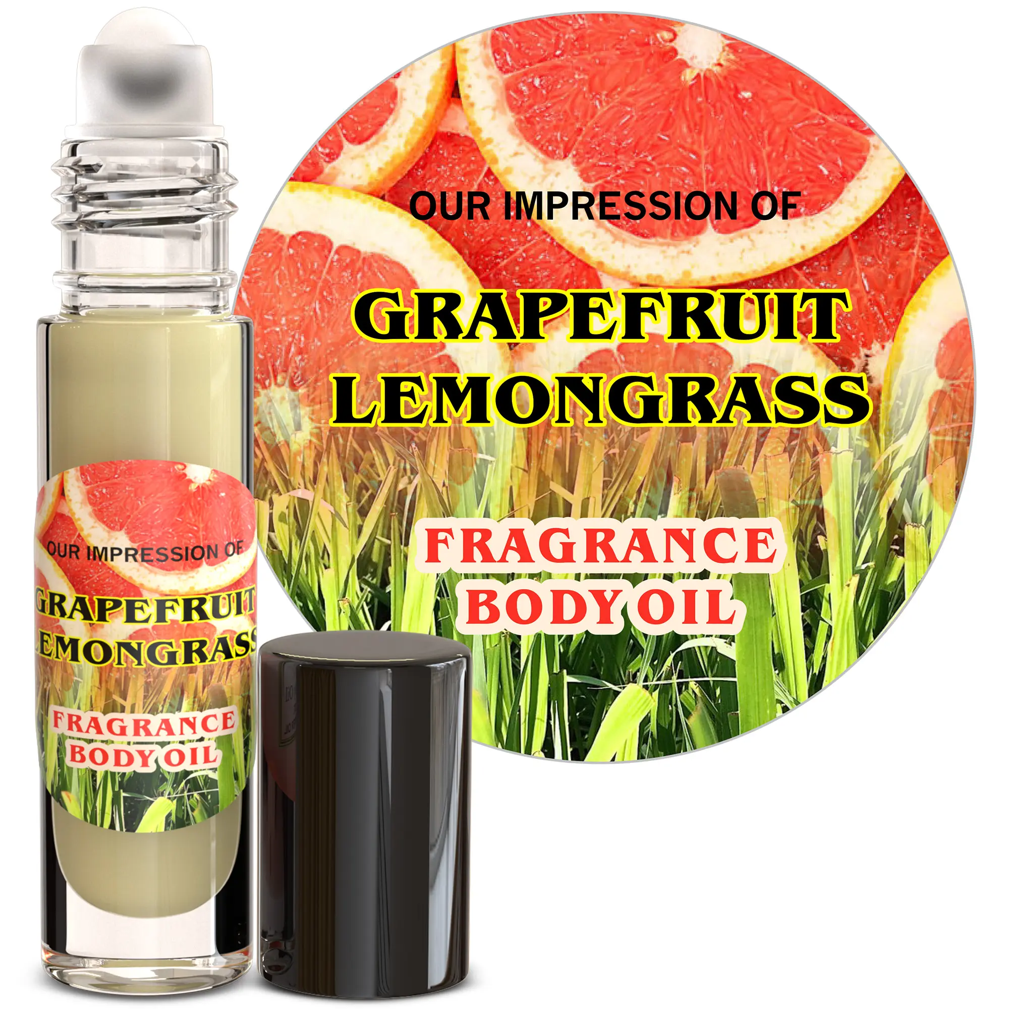 MOBETTER FRAGRANCE OILS' Impression of Grapefruit Lemongrass perfume cologne Fragrance Body Oil 1/3 oz roll on Glass Bottle