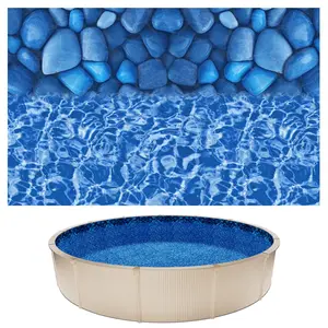 VEVOR 24ft Pool Liner, Round Overlap Swimming Pool Liner for 52 in Wall Height, Premium Vinyl, Easy Install with Leak-Proof Patches, Designed for Steel Sided Above-Ground,Outdoor, Boulder Swirl, Round Pools, Swimming Pool Accessories