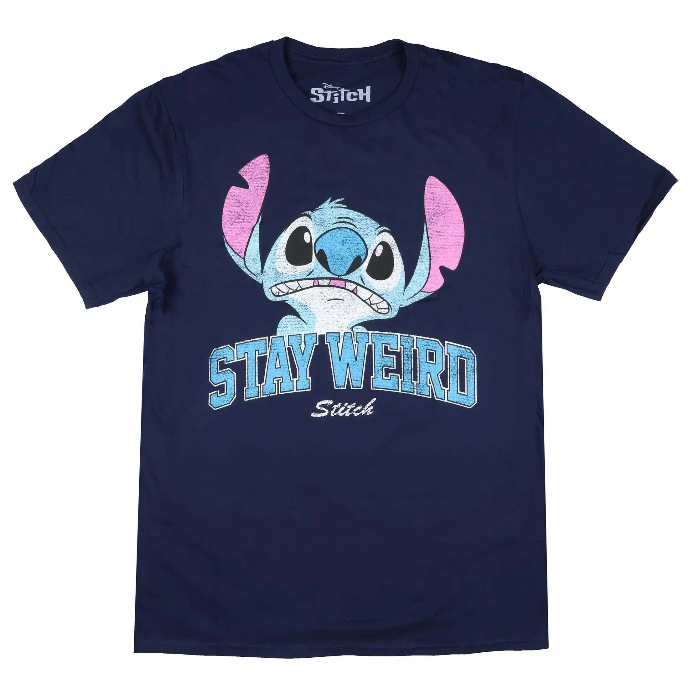Disney Lilo & Stitch Women's Shirt Stitch Stay Weird Boyfriend Fit T-Shirt, Casual
