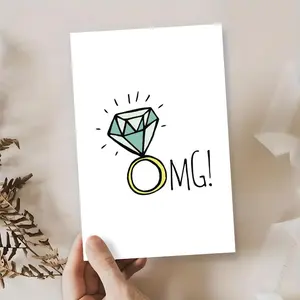 Diamond Ring Design Engagement Card, Humorous and Unique Greeting Card, Perfect for Engagement Or Wedding, Congratulations Card