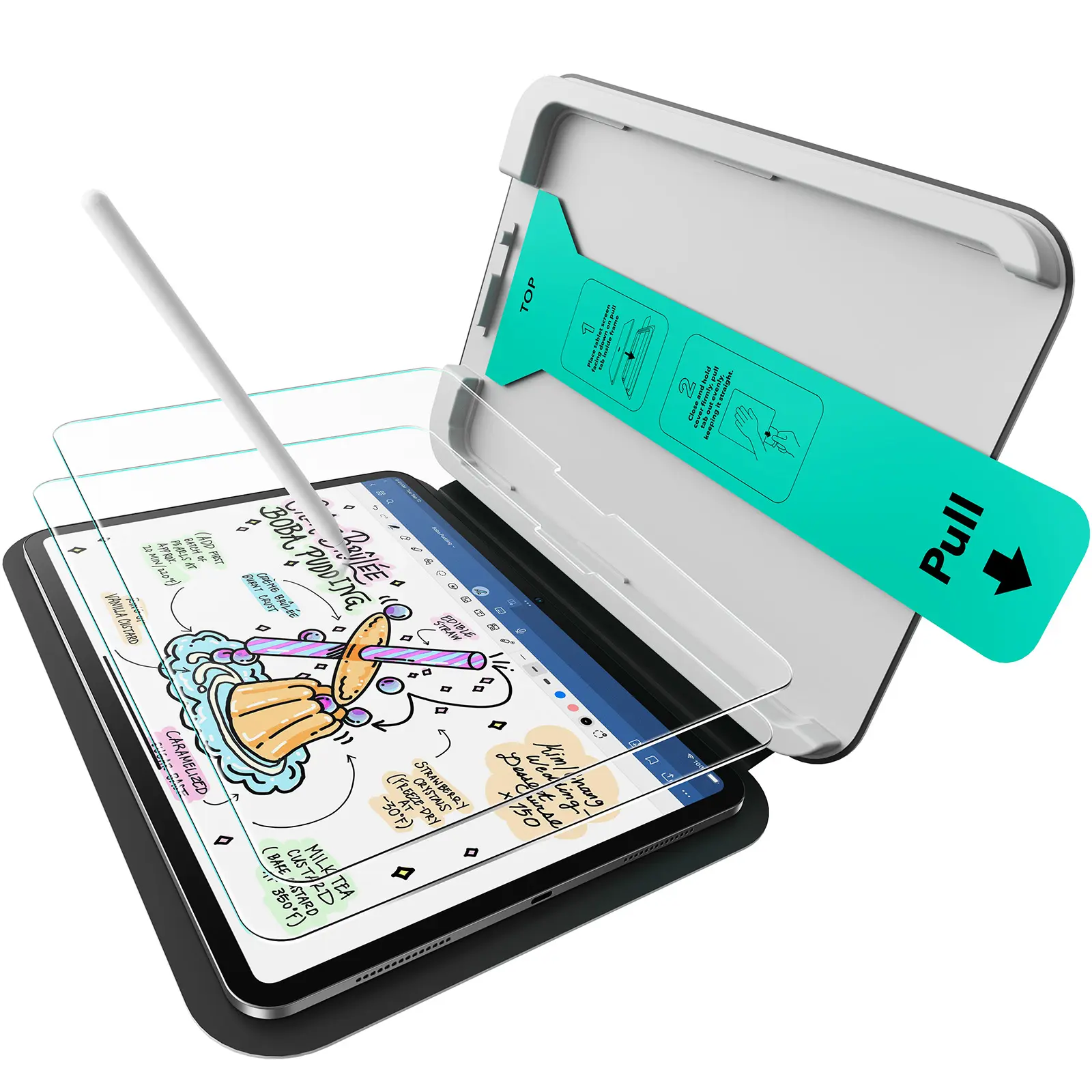 ESR 2 Pack Matte Tempered Glass Screen Protectors for iPad Pro 11/13 inch, Smooth Matte Film for Writting&Drawing, Bubble-Free, Clear and Protective