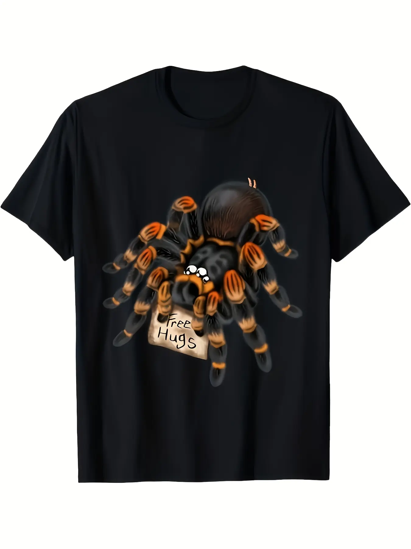 Men's Unisex's Tarantula Spider Hugs TShirt Sm Hea unisex soft cotton short sleeve t shirt, vintage graphic casual tee for men women teens, perfect birthday holiday gift for camping travel gym daily street  wear