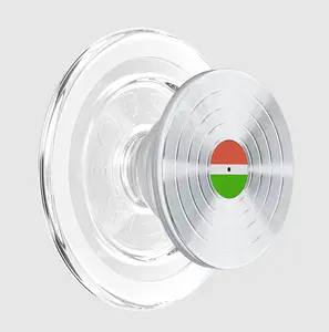 PopSockets Backspin Aluminium 45rpm Silver MagSafe PopGrip, Magnetic Tech Accessory for Cellphone Holding, Magsafe Popsocket Mounting Accessories