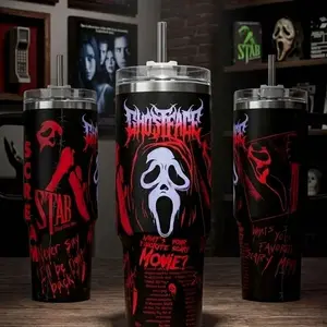 Scream 7 Ghostface Tumbler 40oz 20oz Movie Custom Cup 40 oz Tumbler With Handle, Tumbler 20oz No Handle, Gifts For Fans