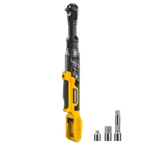 3/8" Cordless Ratchet Wrench for Dewalt 20V Battery(Tool Only),75FT-LBS(102N.m) Extended Electric Ratchet Wrench Set with Variable Speed, LED Light, 1/4"&1/2" Adapter,3" Extension Bar, Perfect for Dad’s New Year or Holiday Gift yellow  brand inpact  wrenc