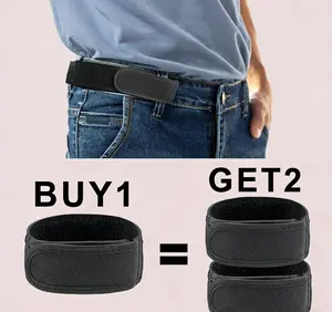 2-Pack Unisex Elastic Men's Belts - Buckleless, Casual, Breathable, Velcro-Closure, Hip-Free, Double-Sided Waist Belt, Outdoor Pant Accessory, 2025 New Year Gift for Wife, Buckleless Men's Belts