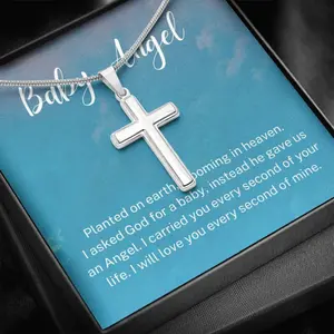 Cross Necklace, Baby Angel, Miscarriage Gift, Loss of Baby, Sympathy Gift, Infant Loss Gift, Loss of Child Gift, Keepsake, Pregnancy Loss,