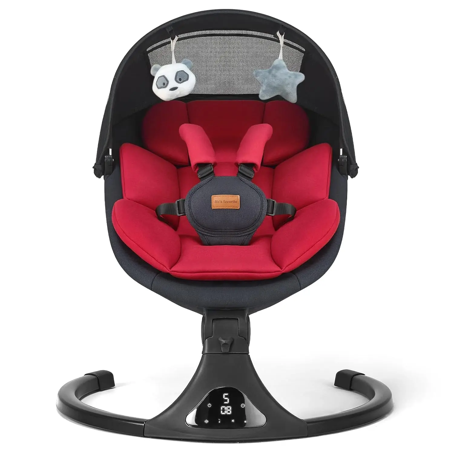 Modern Iron Frame Baby Swing for Newborns, Portable Electric Bouncer with 5 Speeds, Bluetooth Audio, Remote Control & Toy Bar, Newborn Baby Stuff, Automated Baby Rocker Bouncers, Jumpers & Swings