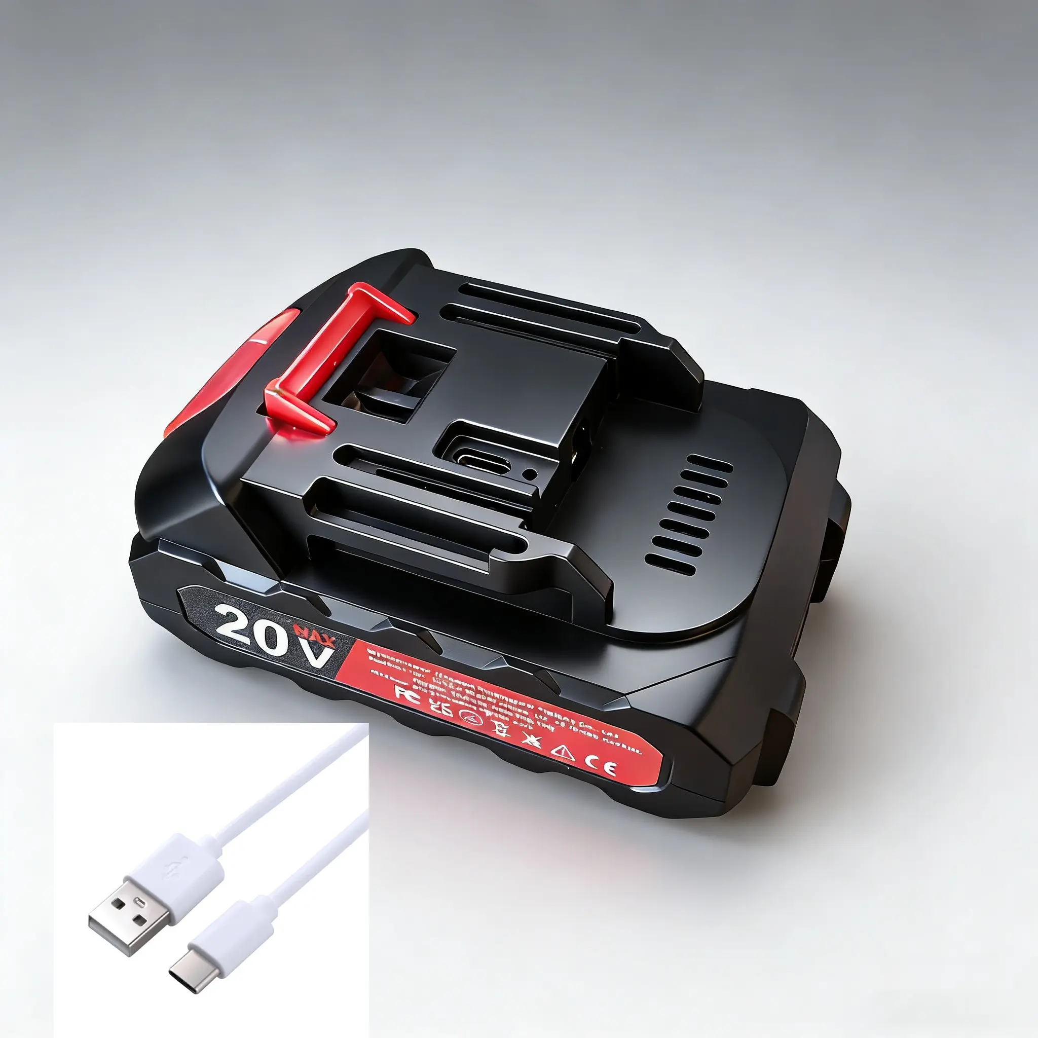 1-Pack 20V replacement lithium-ion battery, Cordless Tool Battery, Power Tool Batteries, Lithium replacement batteries, for Makita 18-21V tools, compatible with BL1860B, BL1850, BL1850B, BL1840, BL1840B, BL1830, TYP-C interface, with adapter charging wire