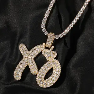 Heart XO Letter Pendant Unisex Trendy Couple Necklace Daily Versatile Jewelry Gift for Him Her