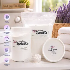 MamaBearBathCo Baby Laundry Scent Booster Powder - 10oz Container with Scoop, Long-Lasting Freshness, Highly Scented Clothes Enhancer, Laundry Powder