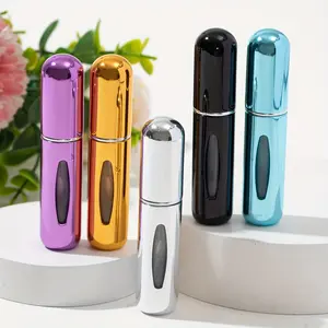 Five-Pack Bright Bottom Refillable Perfume Bottles 5ML, Refillable Design, Portable Miniature Fragrance Containers, Ideal for Travel and On-The-Go Use