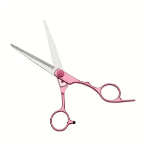 1pc Professional Hair Scissors - Pink Texturizing Shears for Barbers, Stylists, and Pet Grooming, Right-Handed, Scent-Free, Ideal for Normal Hair Types, Barber Accessories, Salon Styling Tool