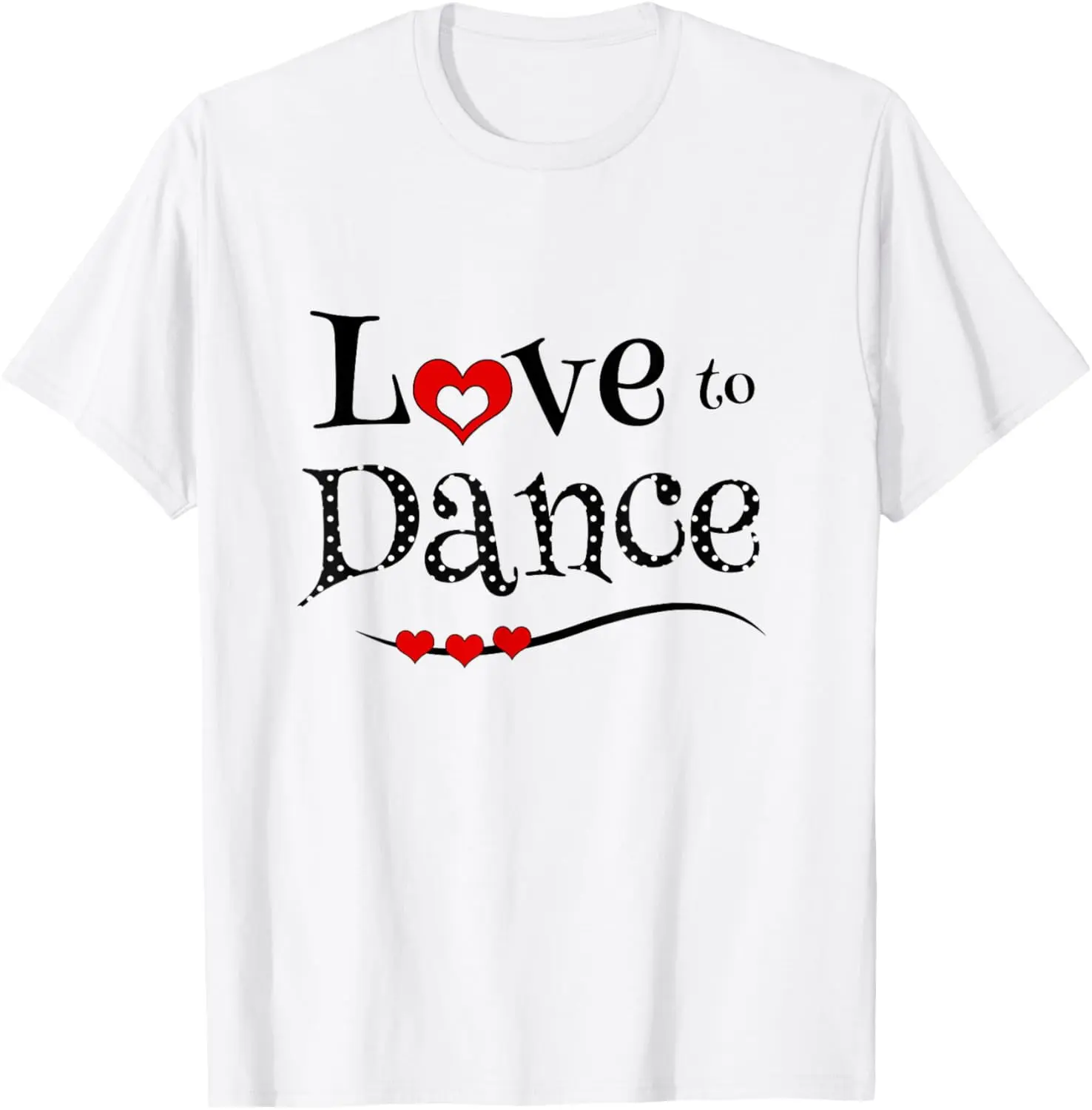 Women's Graphic Tshirt, Vintage "Love to Dance" 100% Cotton Shortsleeve Top for Everyday Wear or Recital Gift, Casual