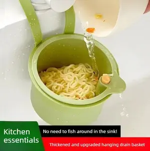 Wall-Mounted Hanging Kitchen Sink Colander/Strainer — Household Fruit Washing Filter Basket for Separating Food Scraps